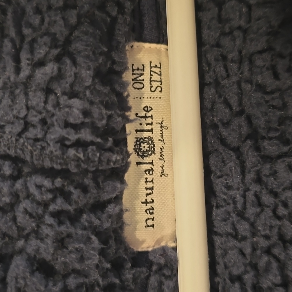 Natural Life Navy Sherpa hoodie‎ One Size and Small Reuseable Bag - Picture 7 of 10